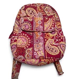 Vera Bradley Red and Pink Paisley Backpack